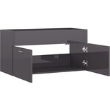 Ormarić za umivaonik visoki sjaj sivi 90 x 38,5 x 46 cm drveni | shoptok.hr