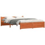  Konstrukcija postelje Voščeno rjava 140 x 200 cm Trdna borovina | Shoptok.si