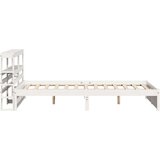 vidaXL Posteljni okvir z vzglavjem brez vzmetnice bel 140x190 cm | Shoptok.si