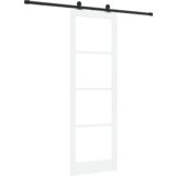 vidaXL Drsna vrata z nastavitvenim kompletom ORKDAL Bela 78 x 232 cm, Notranja vrata z steklom ORKDAL Bela 78 x 232 x 4 cm | Shoptok.si