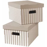 Compactor Kartonske kutije za pohranu u setu 2 kom s poklopcem Stripes –
