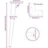 vidaXL Noge stolića za kavu stožastog oblika 4 kom crne 42-43 cm čelik | shoptok.hr