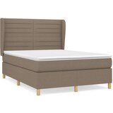  S oprugama i madracem smeđesivi 140 x 190 cm od tkanine | shoptok.hr