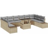  Sjedeća garnitura za vrt s pohranom 11 pcs Bež Poli ratan | shoptok.hr