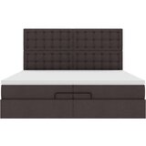  Otomanski posteljni okvir z vzmetnicami rjav 200x200 cm blago, (21653208) | Shoptok.si