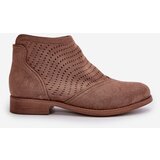 S. BARSKI Women's Ankle Boots With Flat Heel Perforated Brown S.Barski | shoptok.hr