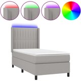  box spring s madracem LED svjetlosivi 80x200 cm tkanina | shoptok.hr