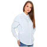 Only Topi & Bluze Betty Shirt - Cloud Dancer Light Blue Modra Cene