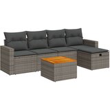  6-dijelni set vrtnih sofa od poliratana s jastucima sivi | shoptok.hr