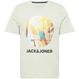 Jack & Jones Majica 'NAVIN' svetlo bež / svetlo rumena / pastelno zelena / črna