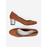 GOODIN Brown pumps with a decorative silver heel | shoptok.hr