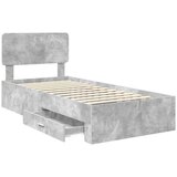  Okvir za krevet s uzglavljem Betonski sivi 90 x 200 cm | shoptok.hr