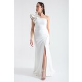 Lafaba Women's White One-Shoulder Slit Long Evening Dress Cijene