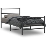 Maison Chic Kovinski Posteljni okvir - Dvoposteljna postelja - Zakonska postelja z vzglavjem in vznožjem črn 100x190 cm, (21696710) | Shoptok.si
