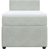 Box spring krevet s madracem svjetlosivi 80 x 200 cm baršunasti | shoptok.hr