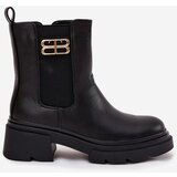 Boto Women's ankle boots with gold detail insulated black Serene | Shoptok.si