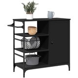  Kuhinjska kolica crna 87,5x38,5x84,5 cm od konstruiranog drva | Eponuda.com