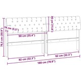 vidaXL Tapecirano vzglavje Svetlo siva 180 cm Masivno borovo les | Shoptok.si