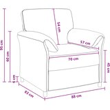  Jednosed Svjetlosiva 88 x 83 x 95 cm Baršun | shoptok.hr