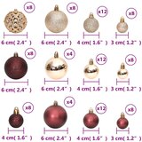 Božićne kuglice 100 kom boja pjenušca i smeđe 3/4/6 cm | shoptok.hr