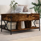 vidaXL Klubska mizica dimljeni hrast 100x55x50 cm inž. les in kovina | Shoptok.si