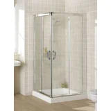tuš kabina srebrni ram 80x80x185cm mat staklo
