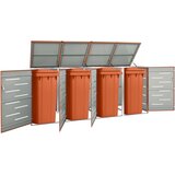 vidaXL Spremište za četiri kante za smeće 276,5x77,5x115,5 cm čelično | shoptok.hr