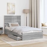  Krevet s od storage Siva Sonoma 100 x 200 cm Konstruirano drvo | shoptok.hr