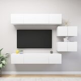 vidaXL 6-dijelni set TV ormarića visoki sjaj bijeli od iverice Cijene