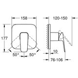 Grohe 1017770000 cubeo pokrivna plošča | Shoptok.si