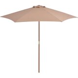 Vanjski suncobran s drvenim stupom 270 cm smeđesivi | shoptok.hr