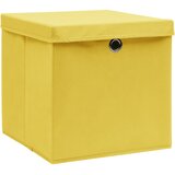  Kutije za pohranu s poklopcima 4 kom žute 32x32x32 cm tkanina | Eponuda.ba