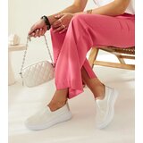 Gemre Women's Silver Slip-On Brogues with Thick Soles Marcie | shoptok.hr