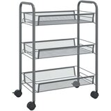vidaXL Kuhinjska kolica s 3 razine siva 46 x 26 x 64 cm željezna | shoptok.hr