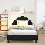  Krevet za djecu s uzglavljem Crna 90 x 200 cm Baršun | shoptok.hr