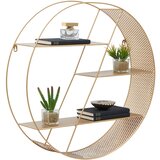 CARRYHOME stenski regal 60/60/15 cm zlate barve | Shoptok.si