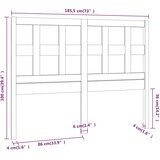  Uzglavlje za krevet sivo 185,5 x 4 x 100 cm od masivne borovine | shoptok.hr