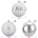  Set božićnih kuglica XL 15 kom. Srebrna Ø 10 cm Plastika | shoptok.hr