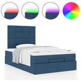 vidaXL Otomanski posteljni okvir z vzmetnico moder 120x190 cm blago, (21609457) | Shoptok.si