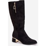 Boto Women's Heeled Boots Made of Eco Suede Black Lyvienne | Shoptok.si
