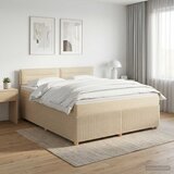  Boxspring krevet s madracem Krem 160 x 200 cm Tkanina Slike
