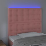  LED uzglavlje ružičasto 100x5x118/128 cm baršunasto | shoptok.hr