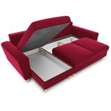 Cosmopolitan Design Crvena baršunasti sklopiva/s prostorom za odlaganje kutna garnitura Kyoto – | shoptok.hr