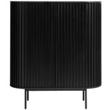 Unique Furniture Črna omarica v hrastovem dekorju 125x110 cm Siena – Cene