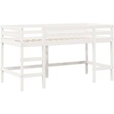  Krevet na kat s ljestvama i krovom bijeli 90x190 cm od borovine | shoptok.hr