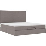  Otomanski okvir kreveta s madracima smeđesivi 200x200cm tkanine | shoptok.hr