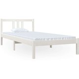  Posteljni okvir bel iz trdnega lesa 90x200 cm, (20645699) | Shoptok.si