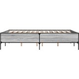 vidaXL Posteljni okvir siva sonoma 140x190 cm inž. les in kovina, (21128755) | Shoptok.si