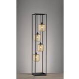 Fischer & Honsel Črna stoječa svetilka s steklenim senčilom (višina 150 cm) Caydo – | Shoptok.si