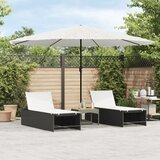 vidaXL Vrtni suncobran s čeličnom šipkom bijeli 388x388x248 cm | shoptok.hr